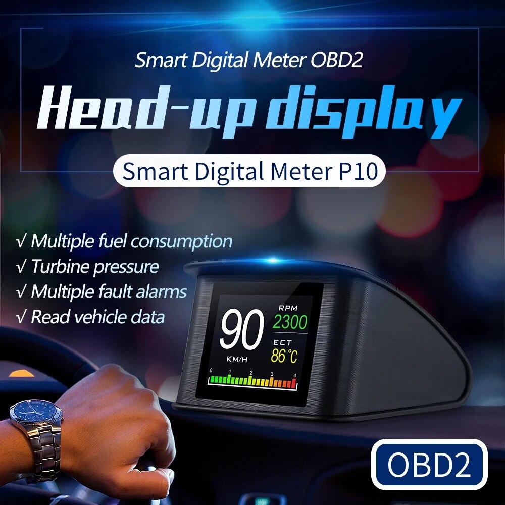 

OBDHUD P10 автомобильный OBD2 проекционный дисплей HUD бортовой компьютер цифровой спидометр с расходом топлива авто электронные аксессуары