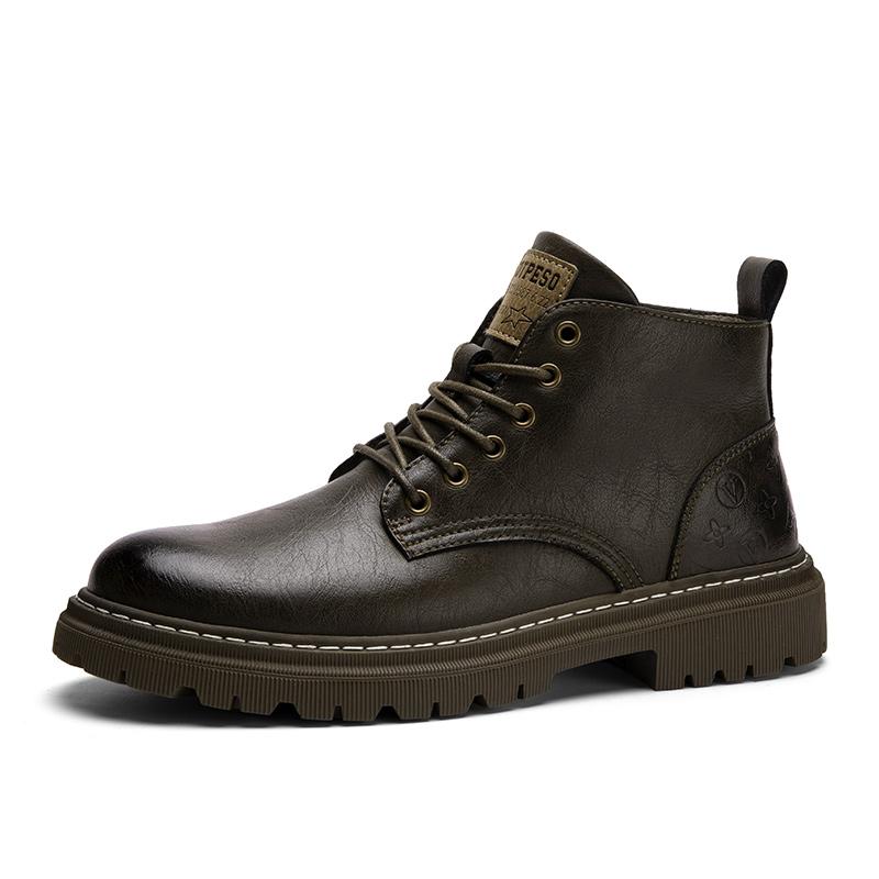 2025 New Casual Winter Shoes Non-Slip Outdoor Walking Booties Male Fashion Sneakers Men's Genuine Leather Lace-Up Ankle Boots