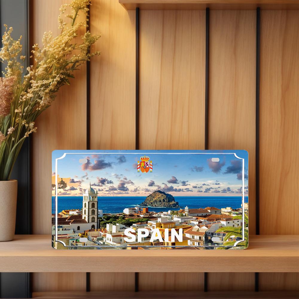 YZFQ Spain Madrid  Vintage Metal Sign Barcelona Tin Plate Tourist Souvenir For Wall  Bar Garage Home Decor 12X6inch JM-0174