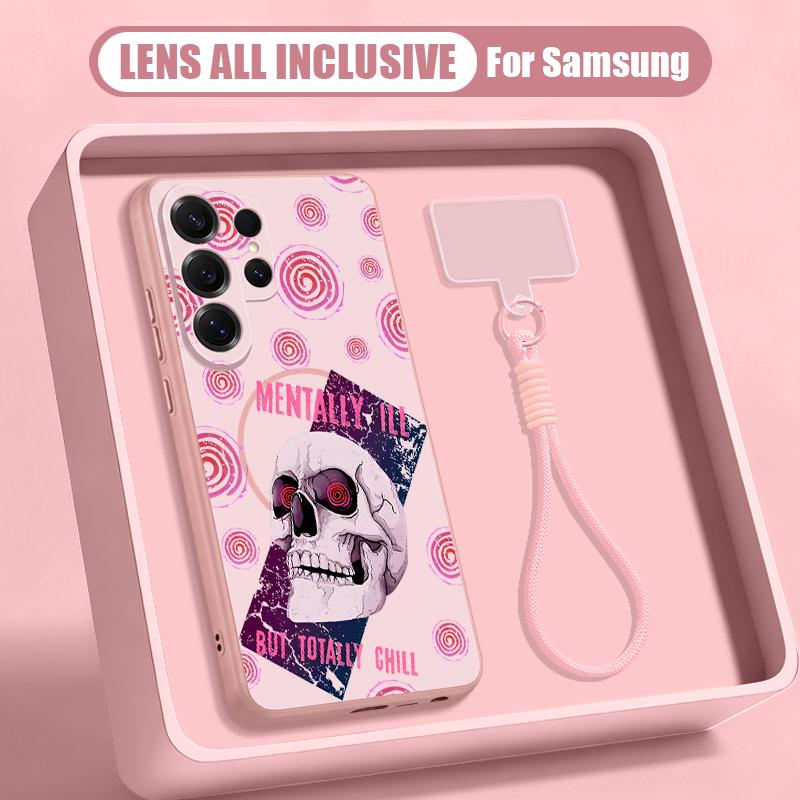 Skull Skeleton Pattern Case For Samsung S26 Ultra S25 FE S24 S24 Plus A57 A37 A17 A56 A36 A16 A55 A35 A15 A54 5G Hybrid Magnetic Matte Cover