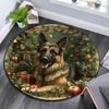 Christmas dog pattern round rug,Carpet Rug for Living Room Bedroom Playroom ,Non-slip Floor Mat,Holiday Gifts and Birthday Gifts.