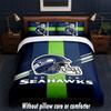 Seattle Seahawks Design Bed Bedding Set 1 Duvet Cover + 2 Pillowcases Soft Breathable Household Bed Linens