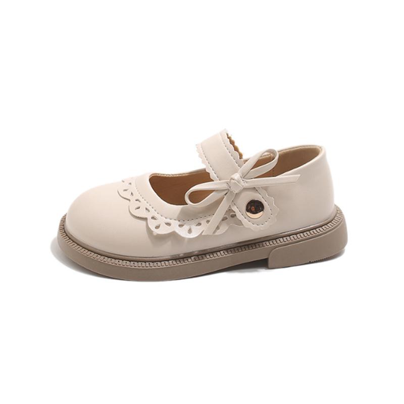 New Spring Children Shoes For Girls Leather Butterfly-knot Princess Shoes Soft Sole Outdoor Fashion Kids Sneakers EU 26-36
