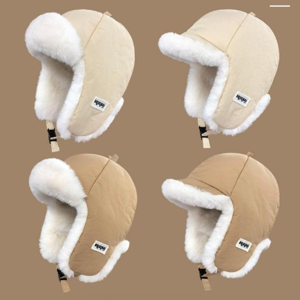 Thickened Winter Pilot Hat No Eaves Women Hat Fashion Ear Protective Hat  Skiing