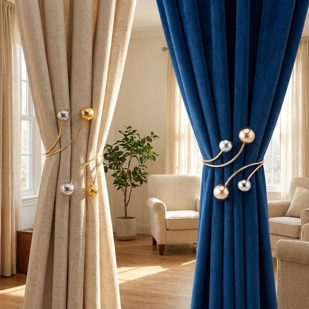 2PCS Pearl Zinc Zinc Alloy Curtain Clips Zinc Zinc Alloy Curtain Holders Modern Drapery Tiebacks Window Decor