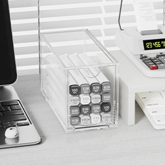 Akrylowe Pudełko do Przechowywania Przezroczysty Organizer z Szufladami Pyłoszczelny Organizer na Kosmetyki Okulary Herbata Kawa Artykuły Biurowe Pojemnik do Przechowywania na Biurko
