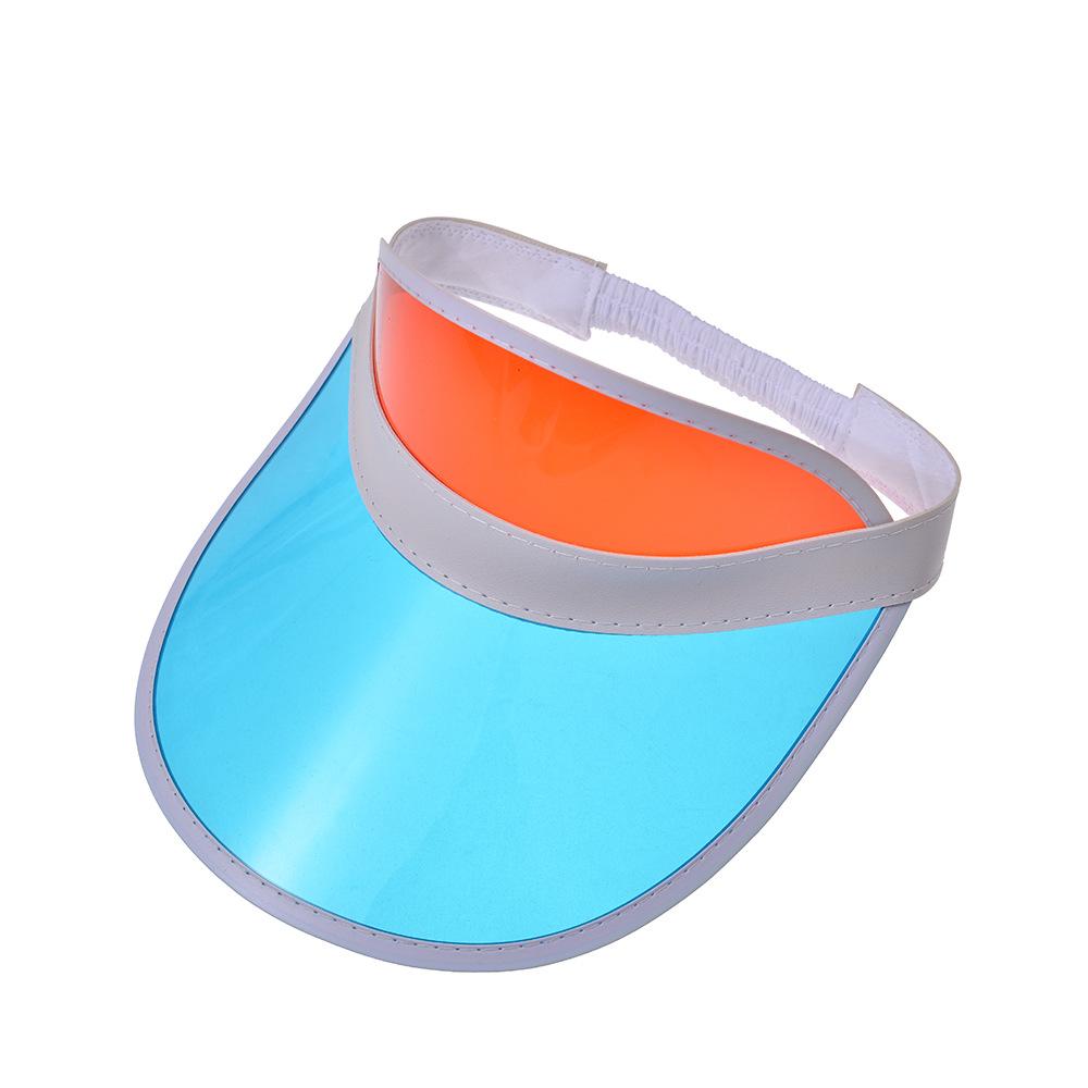 

Лазерная шляпа от солнца Гальванизированная шляпа от солнца Летняя красочная шляпа от солнца с радужной пленкой ПВХ Шляпа с полой макушкой one size