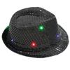 Glinting Fedora Hats for Women Men Jazz Hat Glitter Party Summer Panama