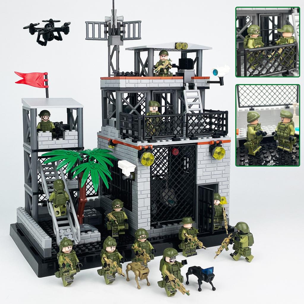 Package P43 Yaman Base Military Building Russian Army Miniature Children Assembled Small Particle Building Block Shield