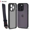 (Comes with wrist strap)IBMRS for Apple iPhone 14 pro Case 6.1 Inches camo Transparent Hard Back Shockproof TPU Frame Case