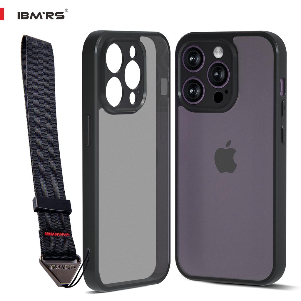 (Comes with wrist strap)IBMRS for Apple iPhone 14 pro Case 6.1 Inches camo Transparent Hard Back Shockproof TPU Frame Case