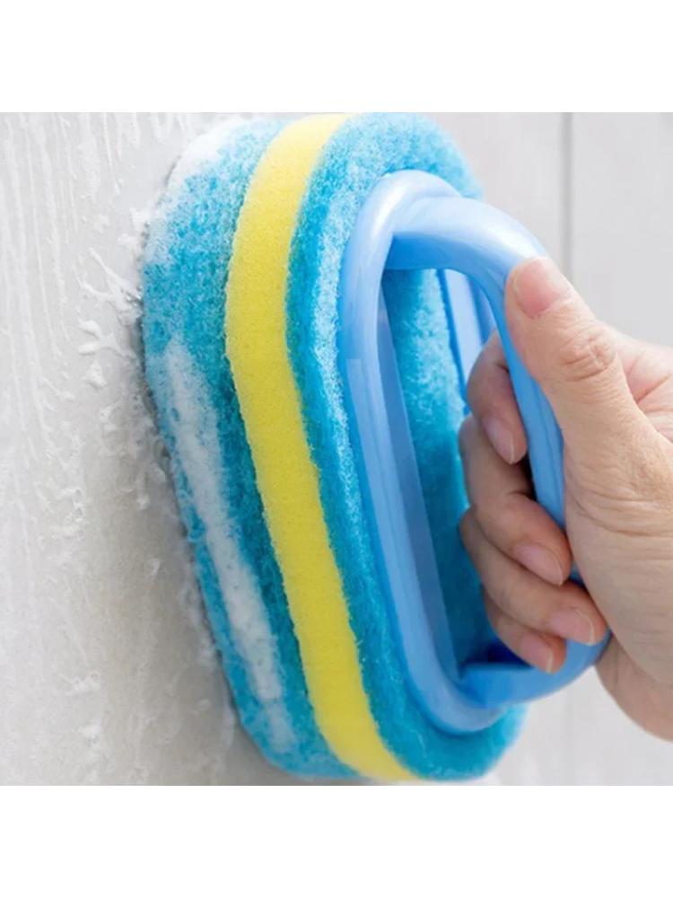 1PC Kitchen Sponge Wipe Thickening Cleaning Brush with Handle Bathroom Tile Bathtub Cleaning Sponge Cleaning Supplies Cleaner