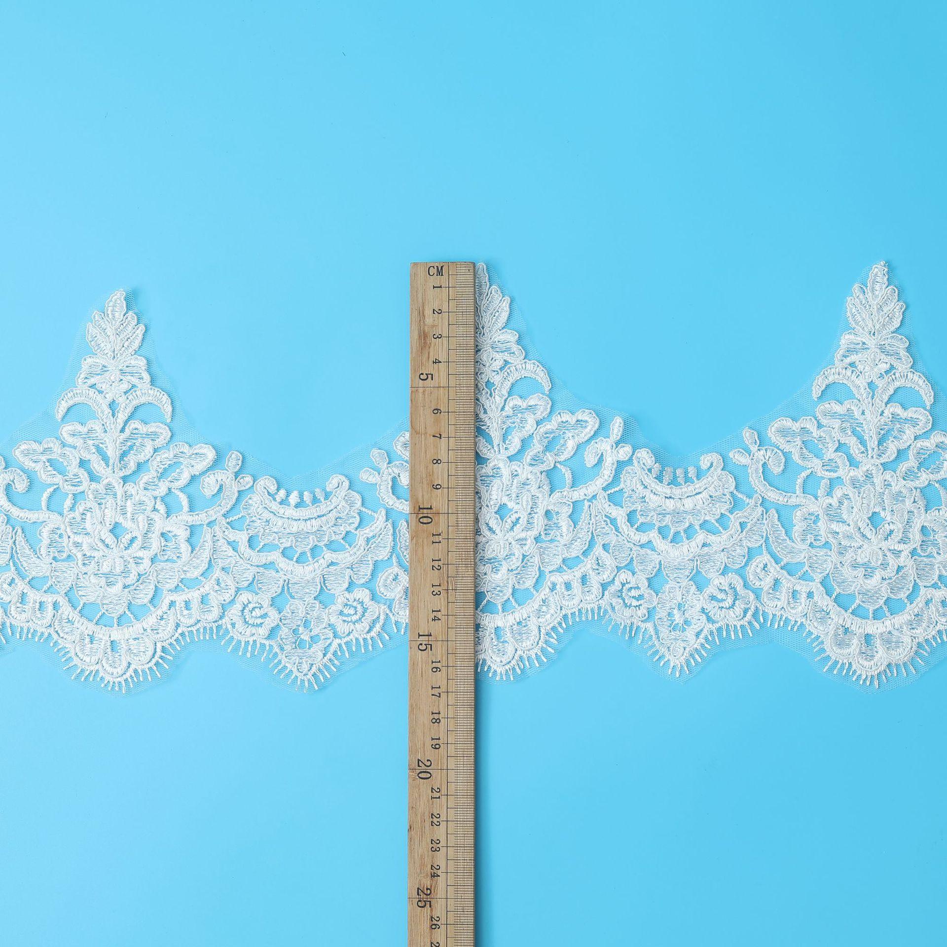 

Car Bone Embroidery Beige Wedding Dress Lace, Veil Headband Children S Clothing Skirt, Performance Clothes, Accessories Lace 17Cm white/width 17CM