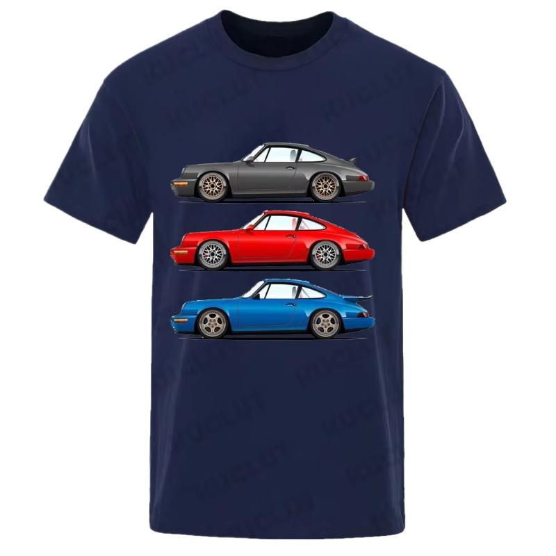 Car Racing Classic Graphic T Shirts Short Sleeve Fashion T-shirt Oversize Tops Summer Harajuku Streetwear Men's Street Clothing