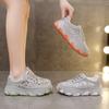Beliebte atmungsaktive Strass-Dad-Schuhe für Damen 2025 Frühling neu Koreanische Version von Jelly Hochelastische Plateau-Sport- und Freizeitschuhe für Damen