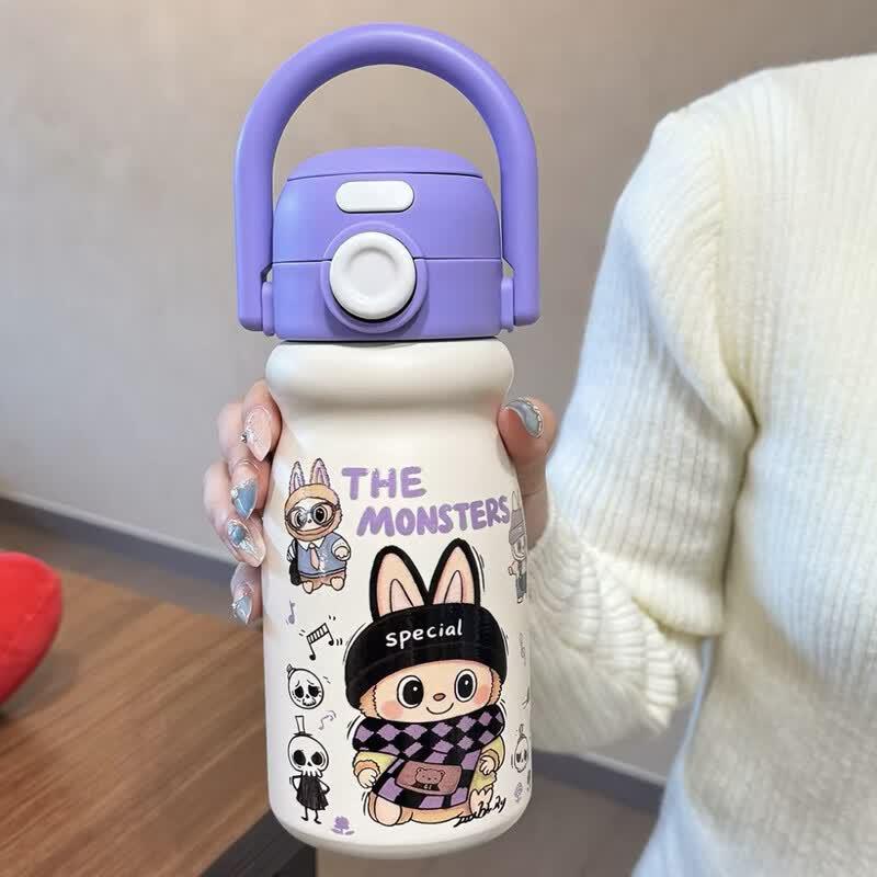 Shui Yi Bei Cartoon Kids Portable Straw Thermos