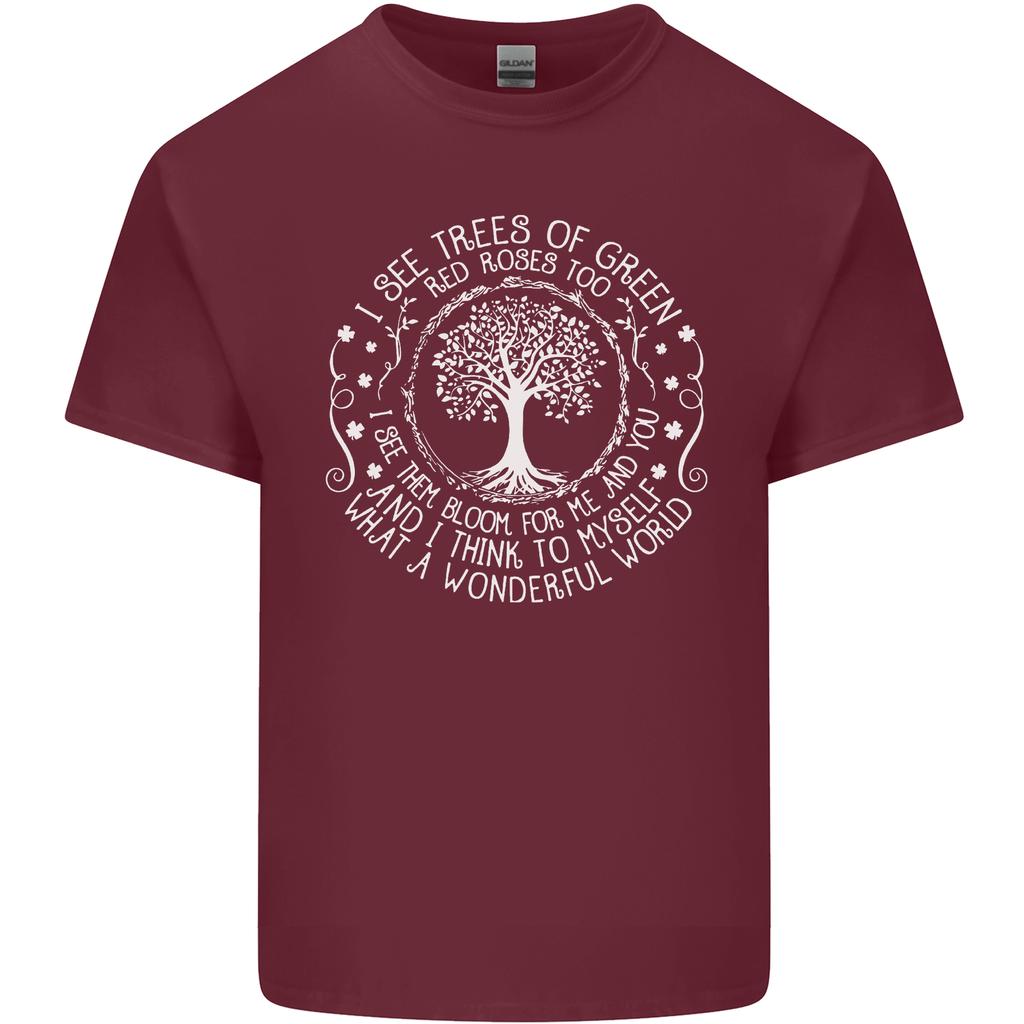 Trees What a Wonderful World EnvironUnisext Unisexs Light Cotton TShirt