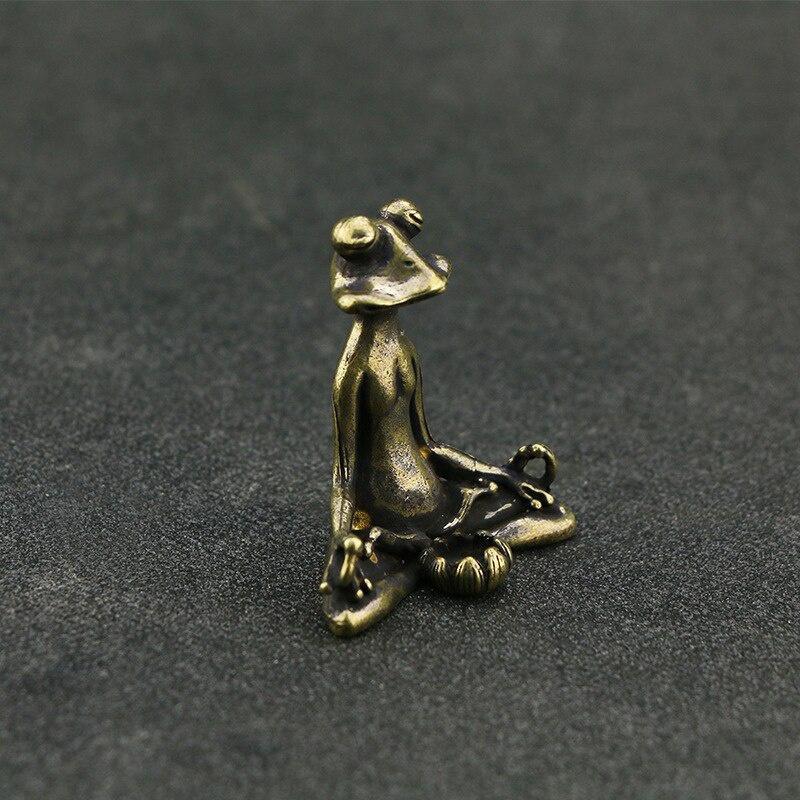 New Retro Copperware Incense Socket Zen Frog Ornaments Solid Pure Copper Frog Tea Pet Incense Holder Ornaments