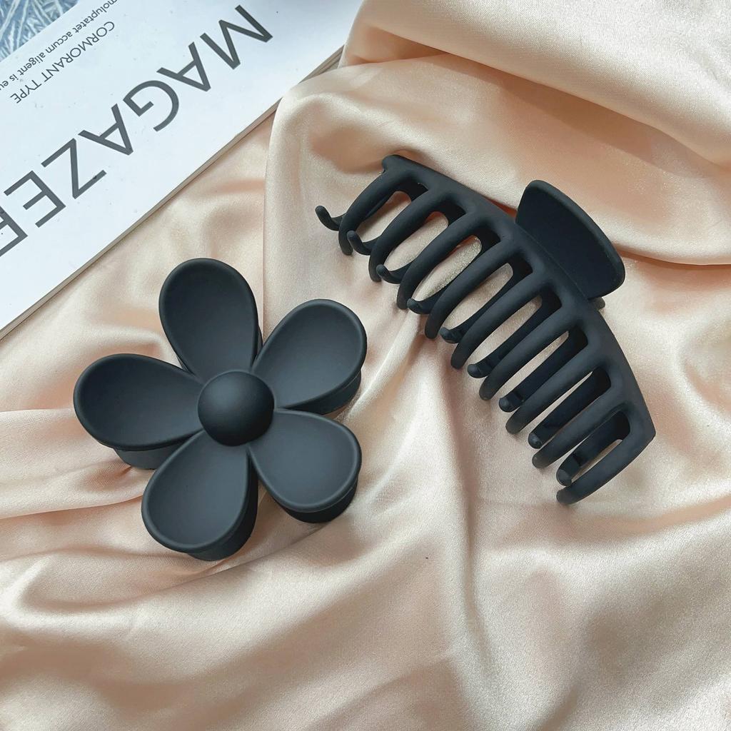 2 Pack 4.3 Inch Large Hair Clips Neutral Color Hair Claw for Women Thin Thick Curly Hair Matte Claw Clips Strong Hold Jaw Clip