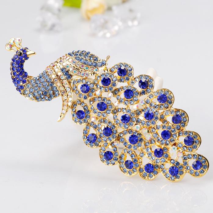 Extra Large Peacock Brooch with Colorful Crystal Rhinestones, Peacock Brooch Jewelry, Brooch Accessories, 1PCS Birthday Gift