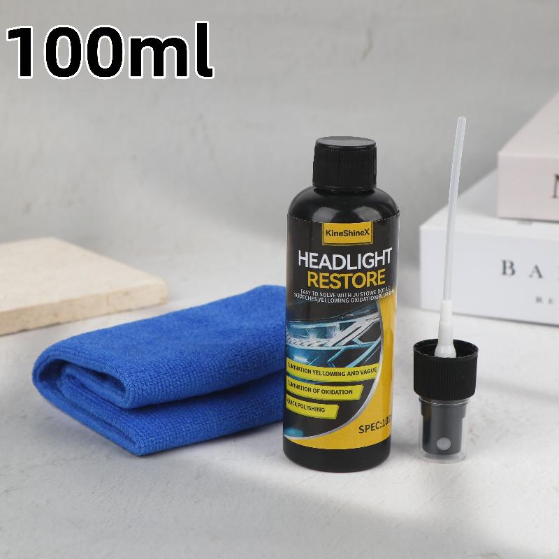 All in One Car Headlight Polishing Kit Scratch Repair Liquid Restores Shine Reduces Glare Perfect for Night Road Trips