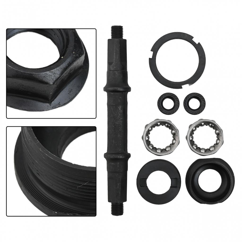Square Hole Bicycle Bottom Bracket Axle Kit with Cups and Bearings Accessories