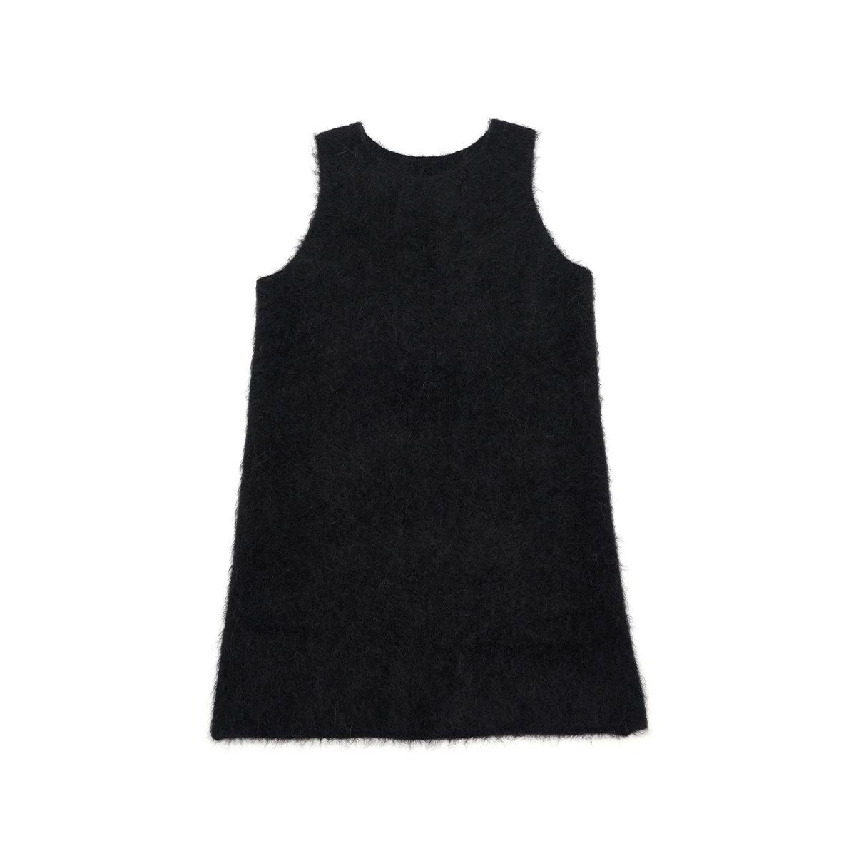 

Dai He Winter Casual Soft Fluffy Alpaca Wool Sleeveless Dress for Women - Solid Color One Size чёрный
