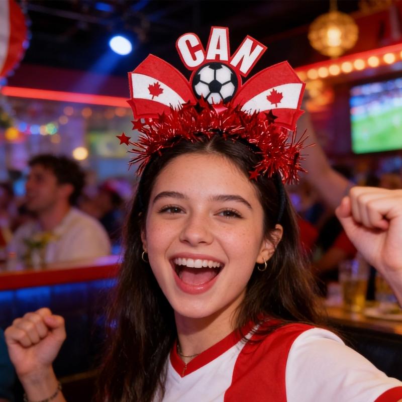 Pack Of 6pcs 2026 Soccer Event Flag Headbands For Fan With Elastic Design Creative Multiple Country Theme Headdress