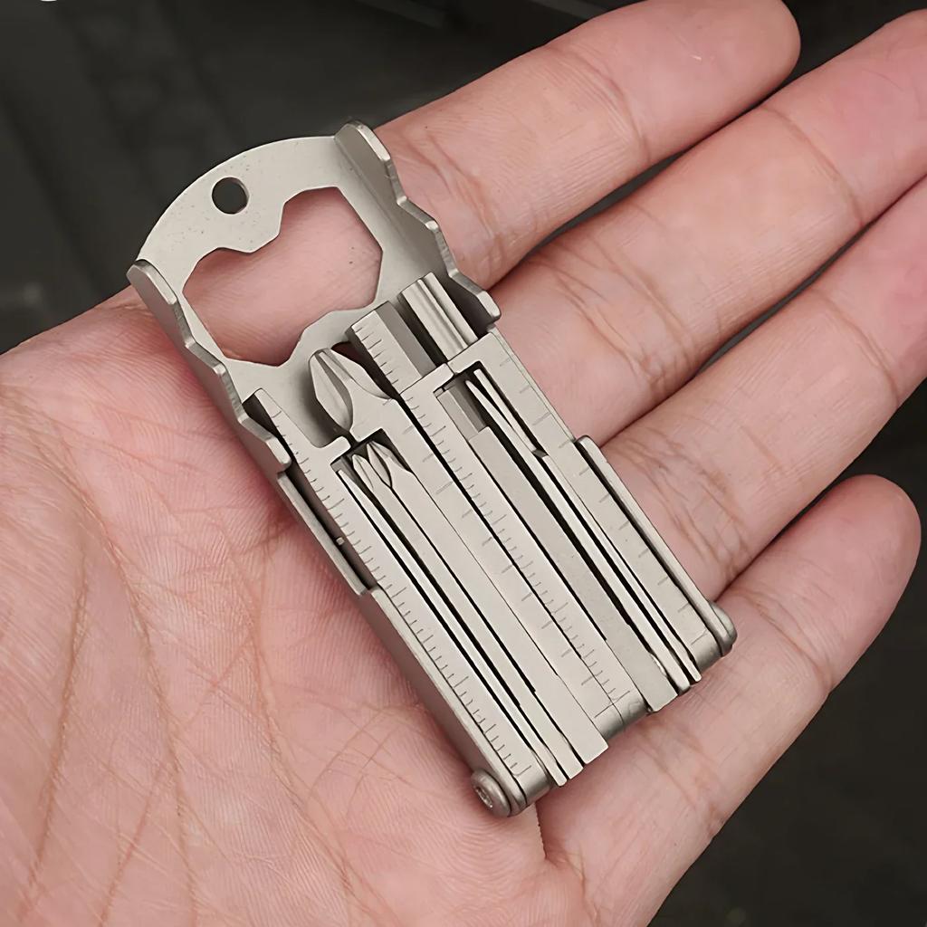 Multi-functional Stainless Steel Pocket Tool – 13-in-1 Portable Folding Tool for Outdoor Emergency Repairs