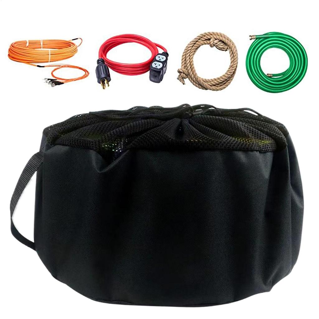 RV Water Hose Storage Bags Oxford Cloth Mobile Trailer Water Pipes Mesh Top Carrier Bag Foldable Garden Irrigation Organizer