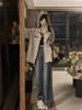 American Style Windbreaker Jacket with Large Pockets and Stand-up Collar for Men and Women, Loose Casual Overcoat