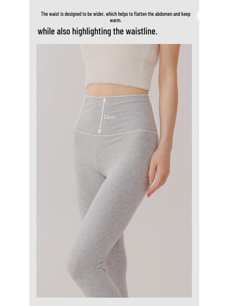 Women's High-Waist Cotton Slim Fit Warm Leggings for Autumn/Winter