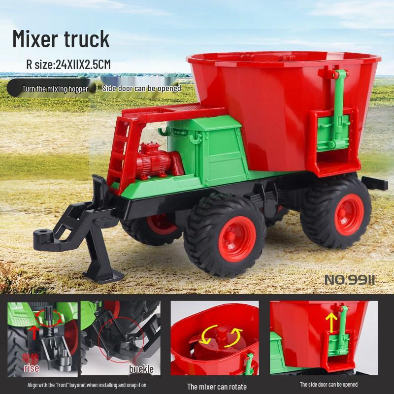 Electric Remote-Control Alloy Tractor & Harvester Toy for Kids
