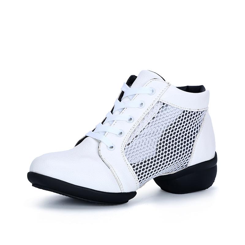 Women Genuine Leather Dance Shoes Boots Square Dance Shoes Increase Sneakers Boots Soft Sole Woman Shoes Modern