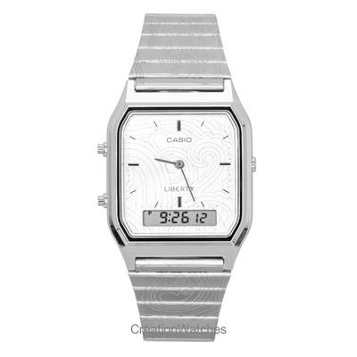 Vintage Liberty Analog Digital Silver Dial Quartz AQ-230ELT-7A Unisex Watch