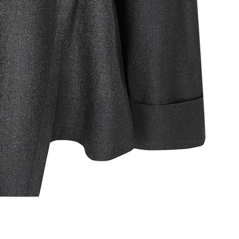 LESS 2025 Autumn H-Type Loose Fit Round Neck 100% Wool Shirt
