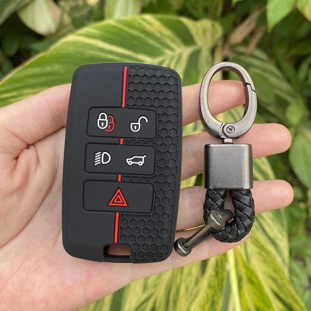 

Silicone Car Key Cover Case for Land Rover Range Rover Sport Velar Evoque Freelander2 Discovery Jaguar XF XJ XJL XE Keychain Set