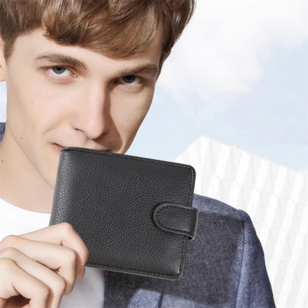 Leather Wallet Fashionable Id Wallet Men'S Wallet High Capacity For Daily Use Travel Office