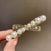 2023 Trendy Korean Dongdaemun Pearl Diamond Cross Hair Clip for Girls