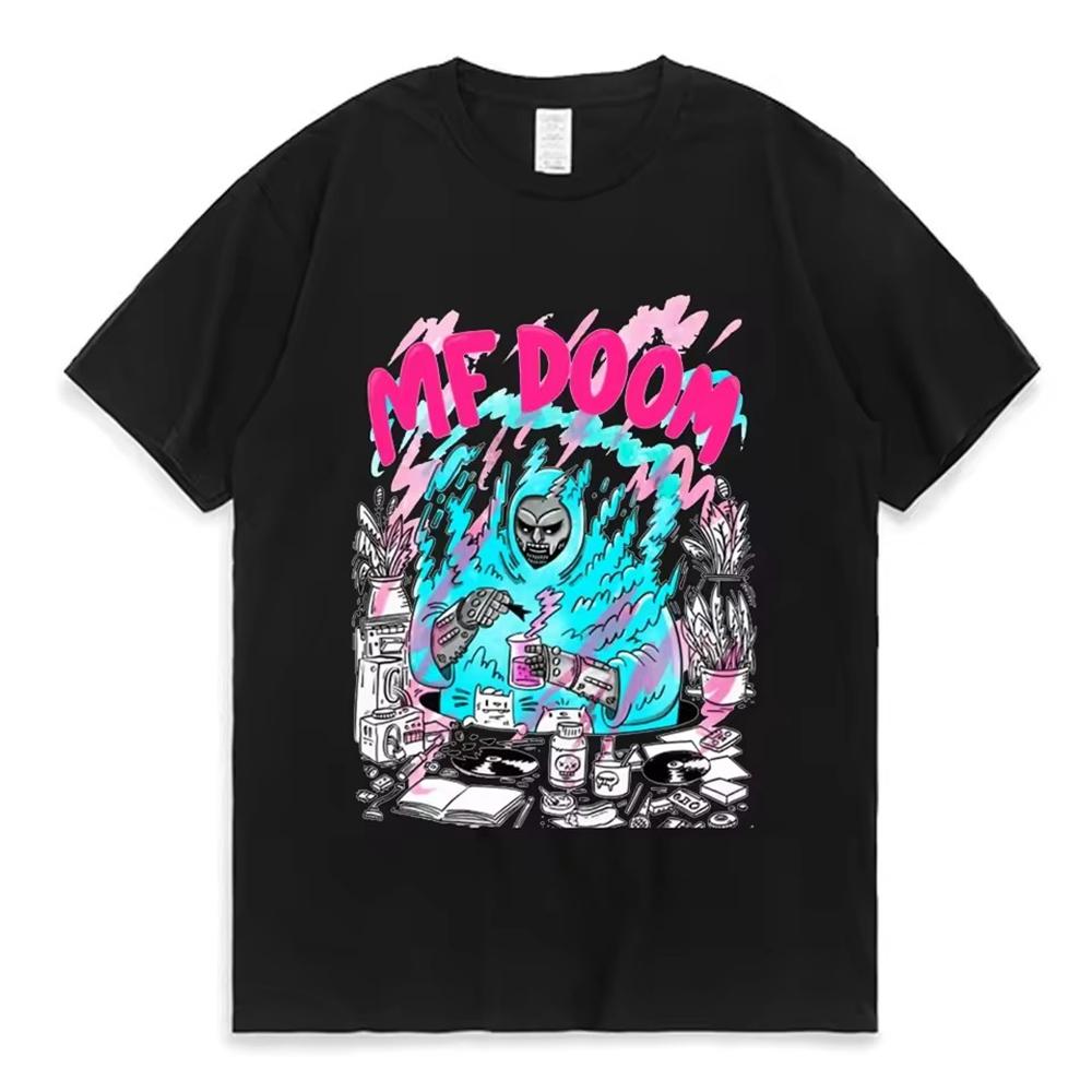 Camisetas Mujer Men Clothing Homme Printing T Shirt New in Top Singer Mf Doom Madlib Madvillain Double Sided Graphic Tshirt S