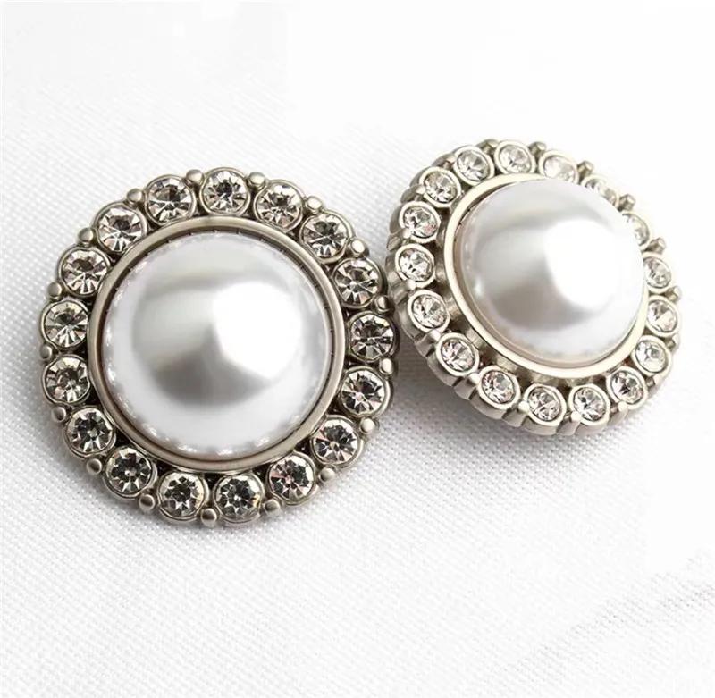 10 Pcs Set of High-grade Exquisite Rhinestone Pearl Metal Buttons Suitable for Suit Jacket Coat Dress Decorative Metal Buttons