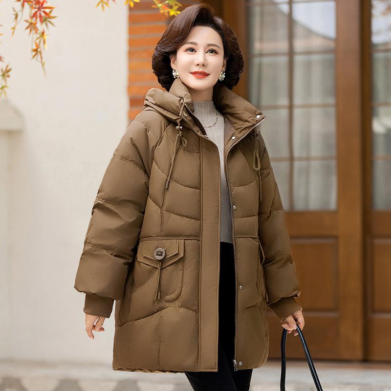 2025 new women's winter Korean cotton jacket, women's thickened mid-length cotton jacket, loose padded jacket