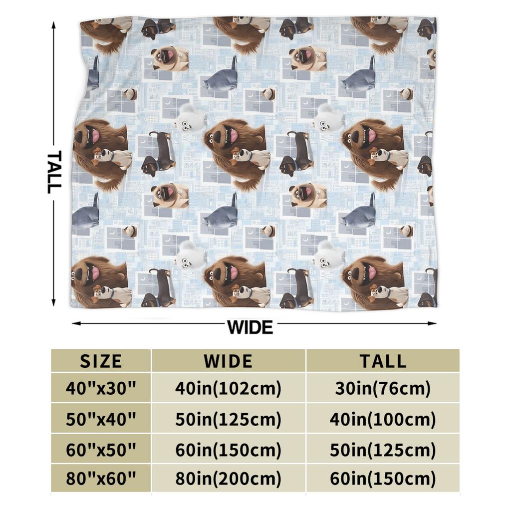 Soft Blanket Travel The Secret Life of Pets Dog Throw Blanket  Flannel Bedspread For Couch Chair Street Trend Sofa Bed Cover