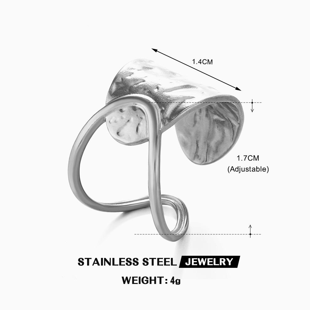 

Retro Irregular Geometric Open Ring Stainless Steel Gold Color Hip Hop Finger Rings Minimalist Zircon Gift Wholesale Open