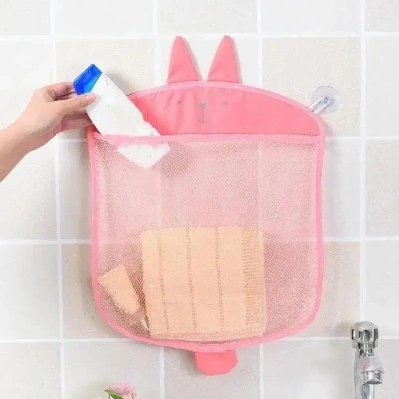 Aufbewahrungstasche für Badezimmerzubehör Cartoon Wandbehang Küchenaufbewahrungstaschen Gestricktes Netz Baby-Spielzeug Shampoo-Organizer Zubehör
