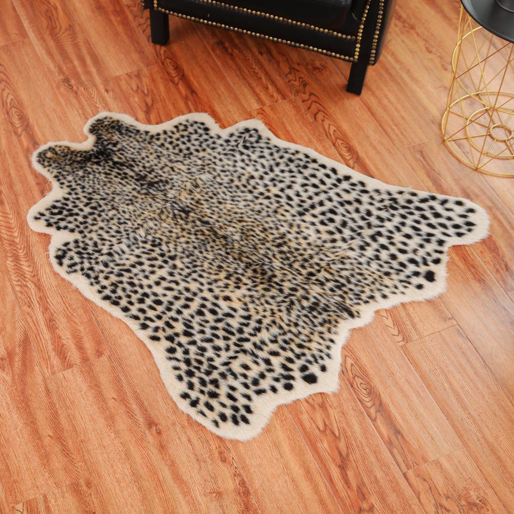 Leopard Print Floor Mat Bedroom Living Room Bedroom Household Carpet Non-slip Non-linting Animal Printed Carpet