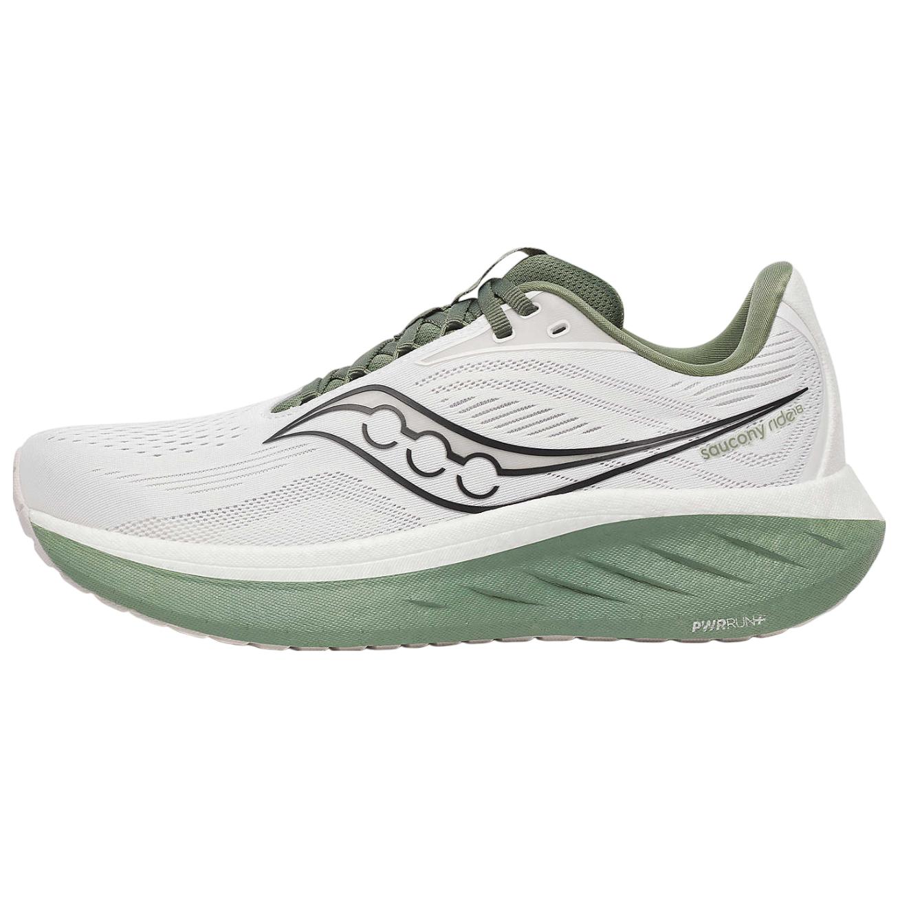 Saucony Ride 18 S21000-138 White Olivine Men s Cushion Running Shoes 42.5