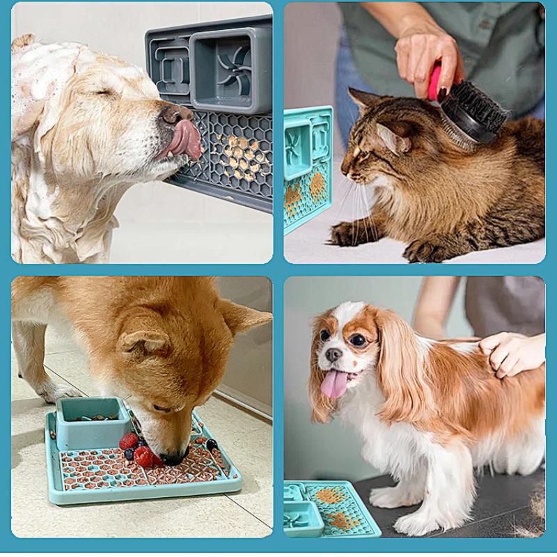 Pet Meal Tray Slow Food Mat Platter Edible Grade Silicone Cat Dog Tableware