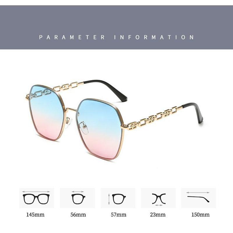 High-end Metal Large-frame Slimming Women Sunglasses Fashionable And Uv-protective Sunglasses 8805