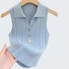 Casual Solid Color Sexy Commuting Sweet Button Lapel Vest For Women
